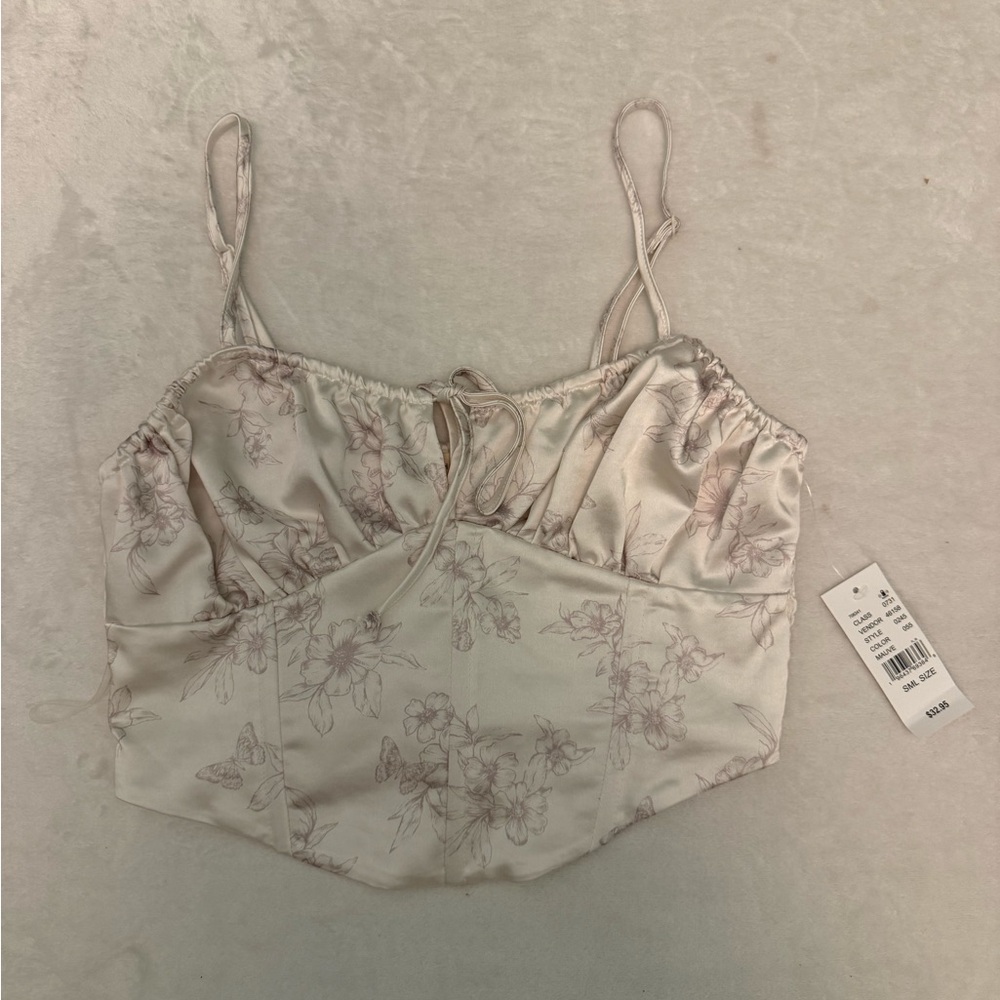 Pacsun La Hearts White Smocked Top